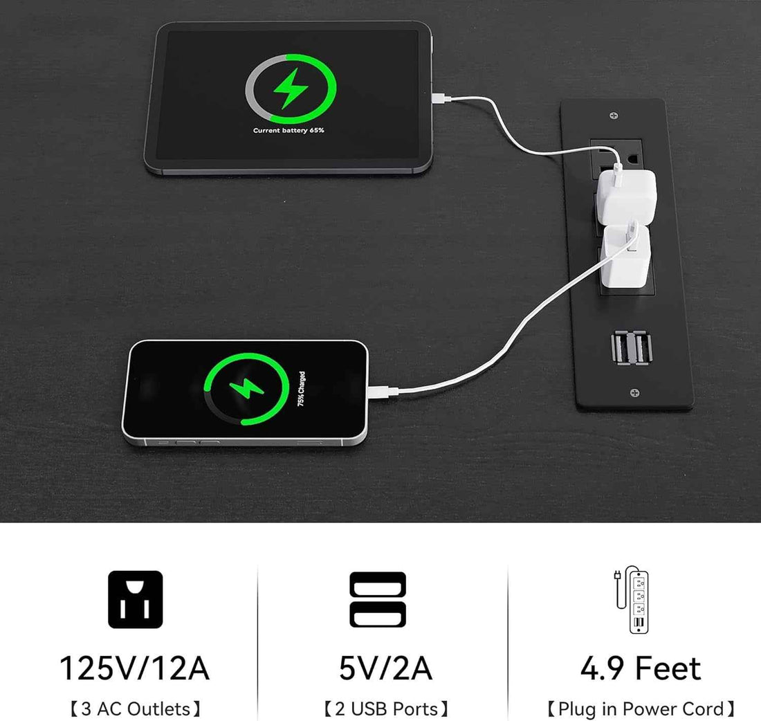6 Drawer Dresser With Built In Power Outlet White And Black