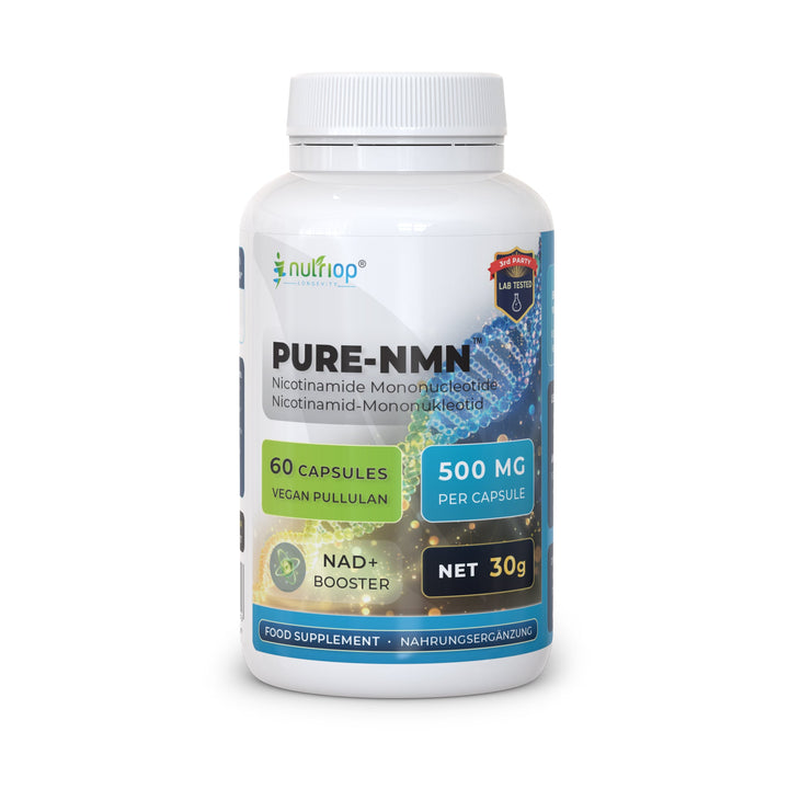 Nutriop Longevity® Pure-NMN Nicotinamide Mononucleotide Extreme Potency 500mg Capsules (x60) - 30 Grams-0
