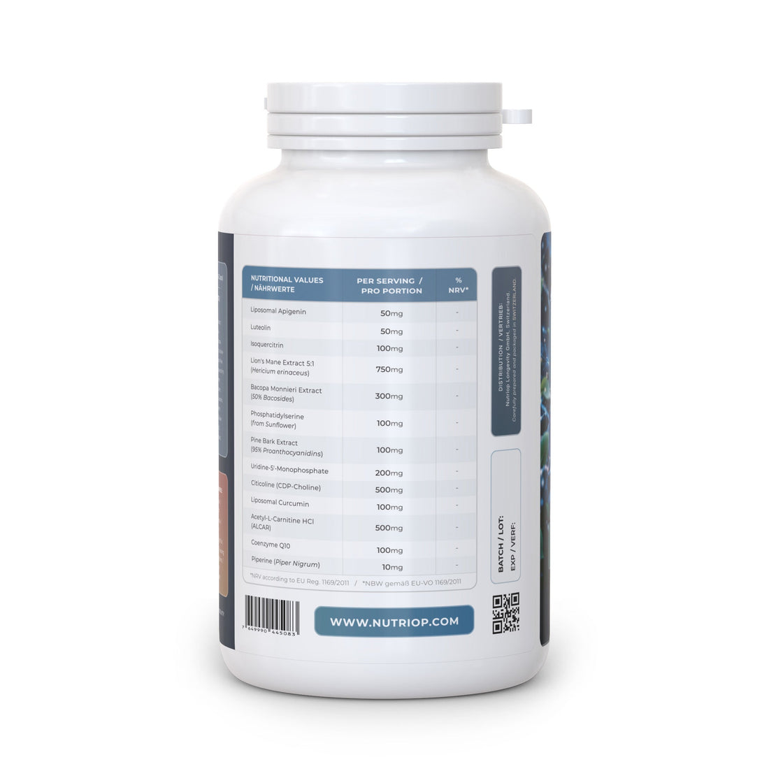 Bio-Enhanced Nutriop Longevity® COGNIPRIME® - 13 Premium Nootropics - 2860mg per serving (x30)-3